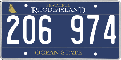 RI license plate 206974