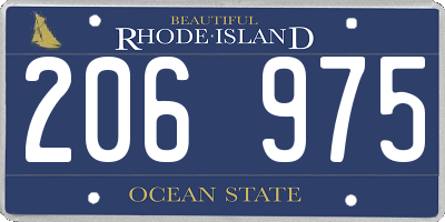RI license plate 206975