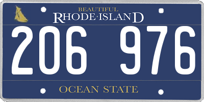 RI license plate 206976