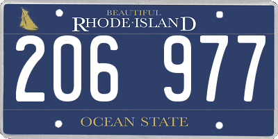 RI license plate 206977