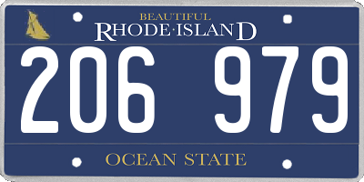 RI license plate 206979