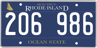 RI license plate 206986