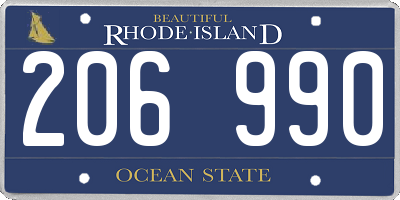 RI license plate 206990