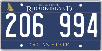 RI license plate 206994