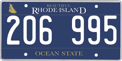 RI license plate 206995