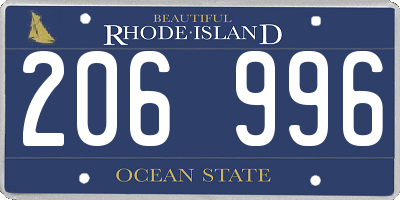RI license plate 206996