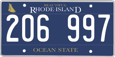 RI license plate 206997