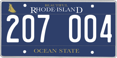 RI license plate 207004