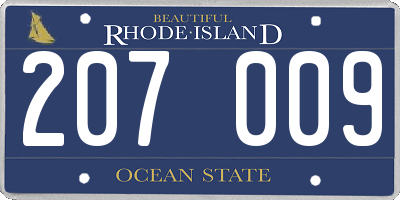 RI license plate 207009