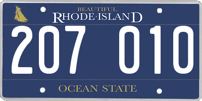 RI license plate 207010