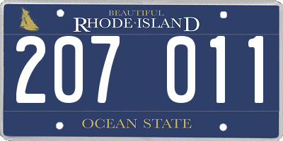 RI license plate 207011