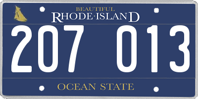 RI license plate 207013