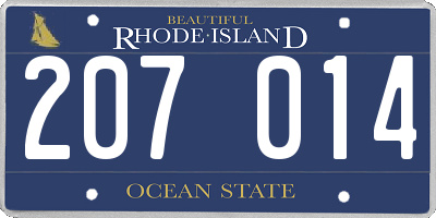 RI license plate 207014