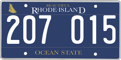 RI license plate 207015