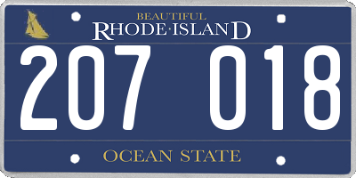 RI license plate 207018