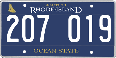 RI license plate 207019