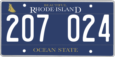 RI license plate 207024