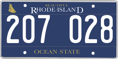 RI license plate 207028