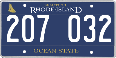 RI license plate 207032