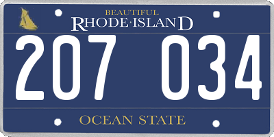 RI license plate 207034