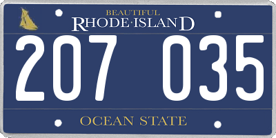RI license plate 207035
