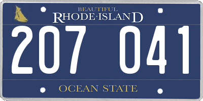 RI license plate 207041