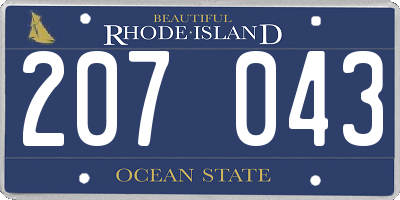 RI license plate 207043