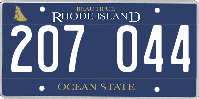 RI license plate 207044