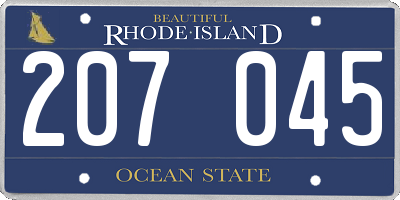 RI license plate 207045
