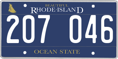 RI license plate 207046