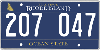 RI license plate 207047