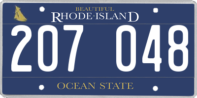RI license plate 207048