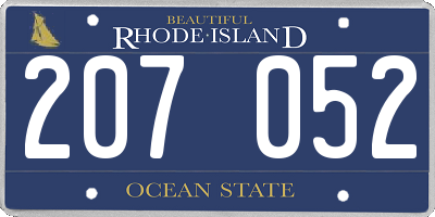 RI license plate 207052