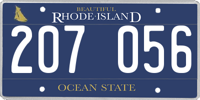 RI license plate 207056
