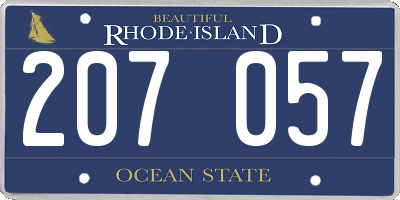 RI license plate 207057