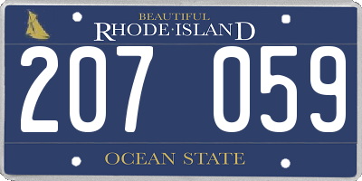 RI license plate 207059