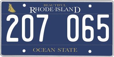 RI license plate 207065