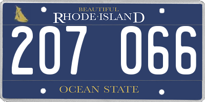 RI license plate 207066