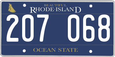 RI license plate 207068