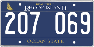 RI license plate 207069
