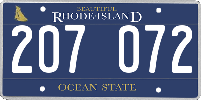 RI license plate 207072