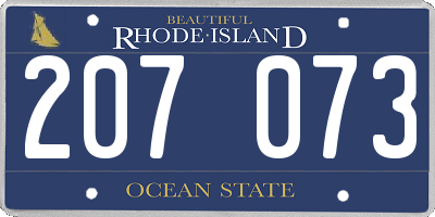 RI license plate 207073