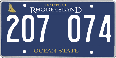 RI license plate 207074