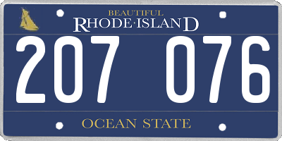 RI license plate 207076