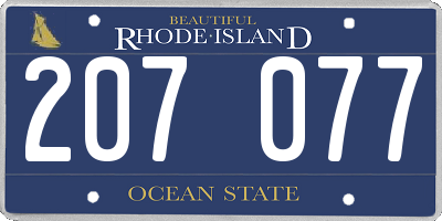 RI license plate 207077