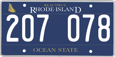 RI license plate 207078