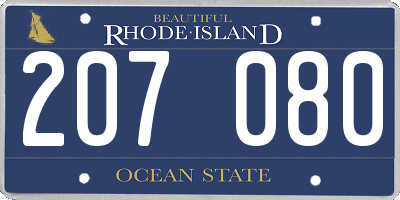 RI license plate 207080