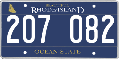 RI license plate 207082