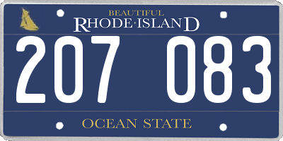 RI license plate 207083