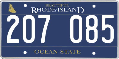 RI license plate 207085